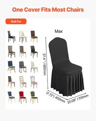 VEVOR 30PCS Black Stretch Spandex Folding Chair Covers for Wedding Party Dining