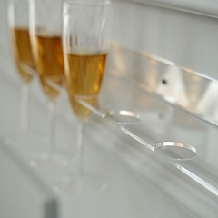 CLEAR 2 Acrylic 21″ Wine Glass Rack Wall Mounted Champagne Flute SHELVES Party