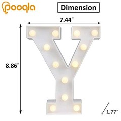 LED Marquee Letter Lights Sign, Light Up Alphabet Letter Letter Y Warm White
