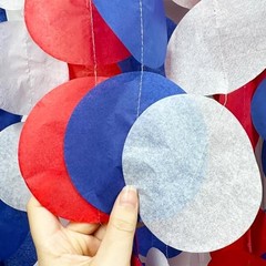 192Ft Royal Blue Red White Party Decorations Big Circle Dots Red Blue White