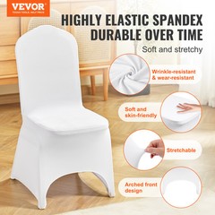 VEVOR 100PCS White Stretch Spandex Folding Chair Covers for Wedding Party Dining