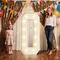 4FT Marquee Letters O Sign,Large Light Up Numbers Party Decoration – Hook and…