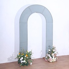 8ft DUSTY BLUE Fitted Spandex Open Arch Double Sided Backdrop STAND COVER Party