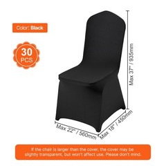 Uimoso 30PCS Black Stretch Spandex Chair Covers for Events, Parties, and Dining