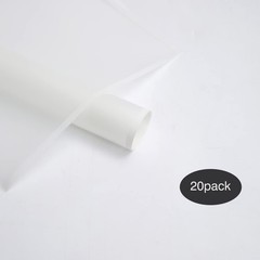 HYSSINOWRAP 20 sheet .flower wrapping paper. 20 Count (Pack of 1), WHITE