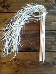 Lot of 10 Wedding Streamers Ribbon Wands Gold Ivory Bells