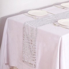 5 SILVER Tulle CHAIR SASHES Sequins Geometric Pattern Party Events Decorations