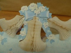 Vtg American Greetings Honeycomb Bells Cluster Tissue Wedding Table Decoration +