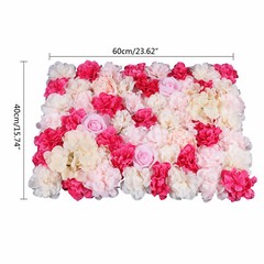4pc Silk Flower Wall Panels 60 × 40 cm Artificial Floral Backdrop Wedding