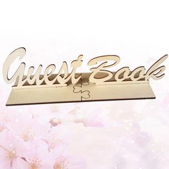 Khaki Wooden Guest Book Stand Sign Freestanding Rustic Wedding Party Decoration