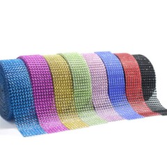 10Yards 8Rows Diamond Mesh Wrap Roll Rhinestone Crystal Ribbons Party Decoration