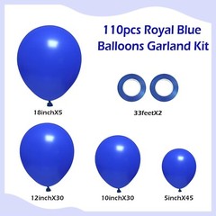 FOTIOMRG 110pcs Royal Blue Balloon Garland Arch Kit, 18 12 10 5 inch Royal Bl…