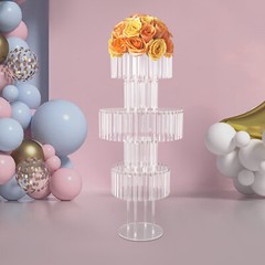 5-Tier Flower Stand for Wedding, Crystal Flower Stand