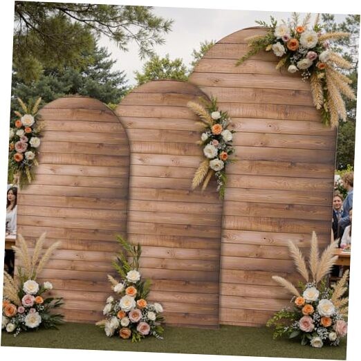 en Arch Backdrop Cover Set of 3, 7.2ft 6.6ft 6ft Vintage 6FT,6.6FT,7.2FT Wood