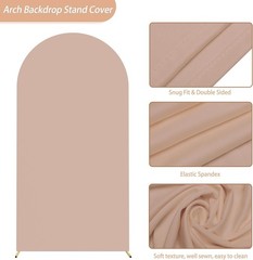 Charming 6.6FT Nude Spandex Arch Cover – Perfect for Weddings & Parties