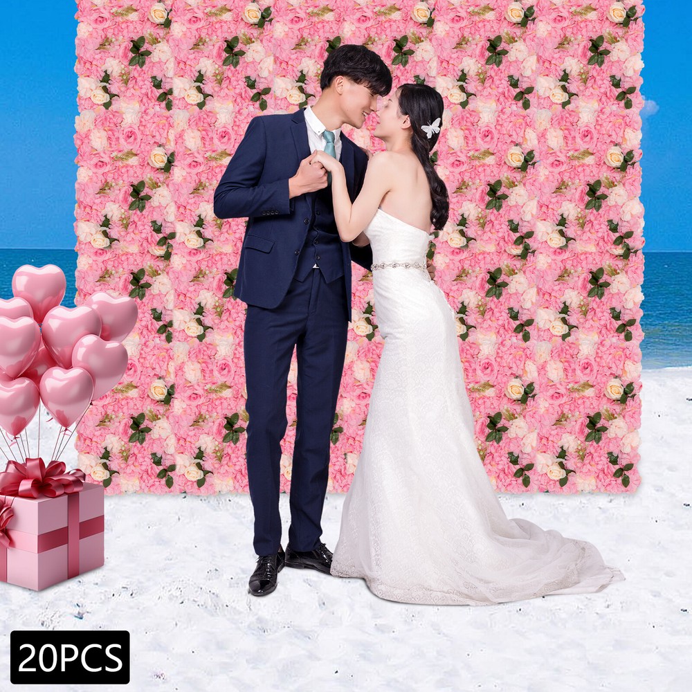 20* Artificial Flower Wall Panel Wedding Backdrop Event Party Flower Wall Panel