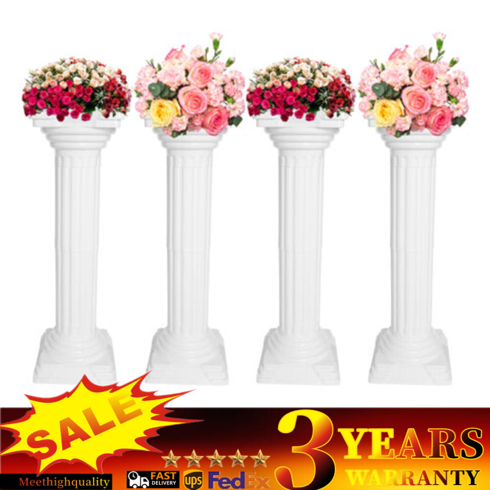 4pcs Column Pillar Pedestal Statue Sculpture Decor Roman Architecture Sculpture