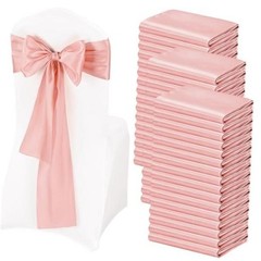 100 Pcs Satin Chair Sashes Ties, 7×108inch | Satin Chair Sashes Bows Rose Gold