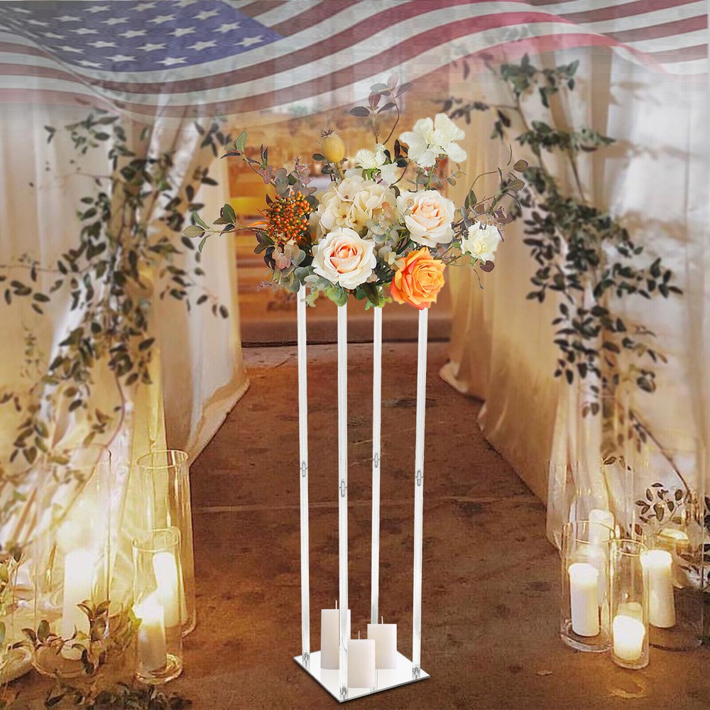 Acrylic Clear Flower Stand 39″ Tall Column Vase Centerpieces Wedding Decoration