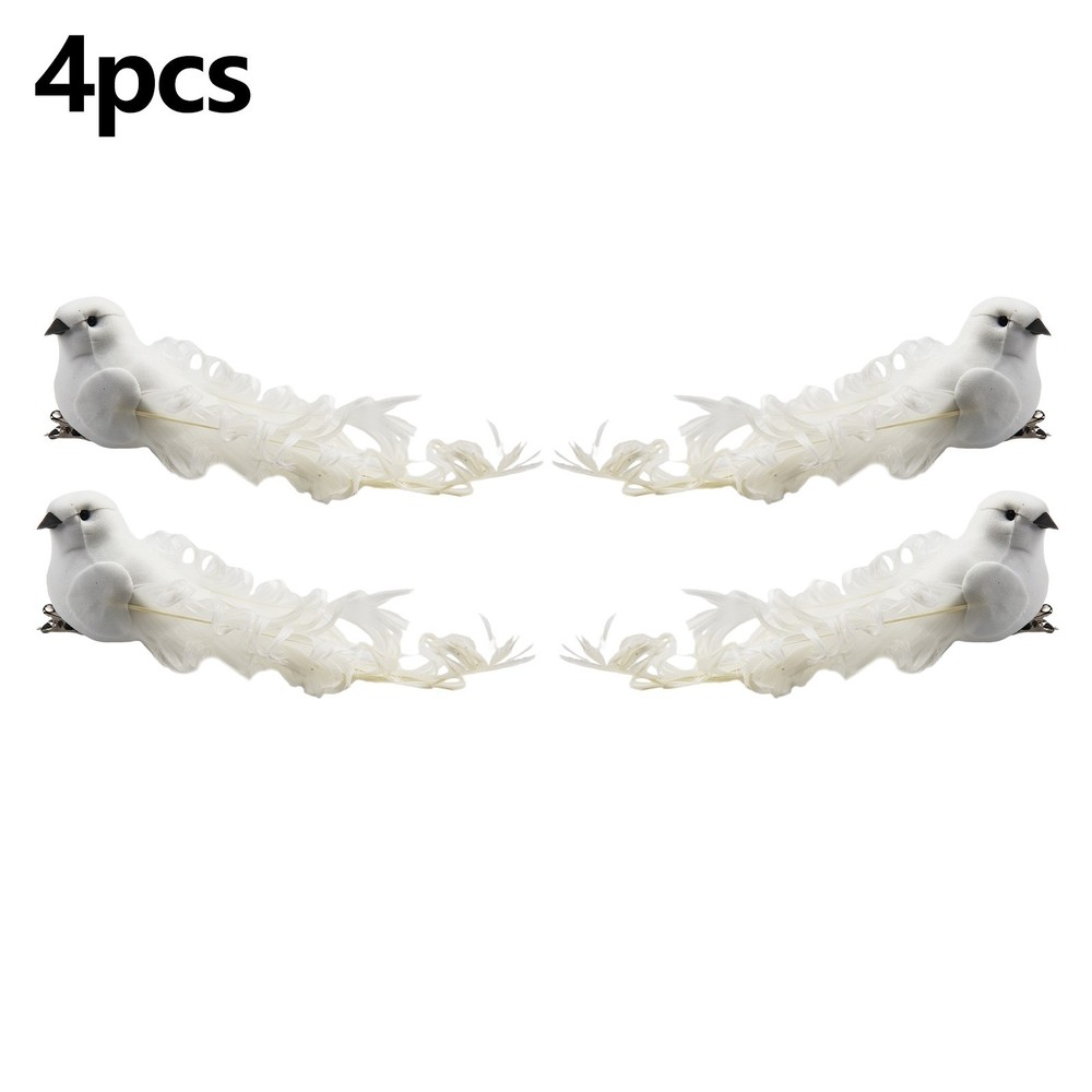 4 Pack Of Artificial Doves Foam Doves Peace Doves For Wedding Decorative / New