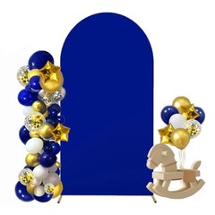 Arch Cover 2-Sided Spandex Fitted Arch Backdrop Cover Round Top 6FT Royal Blue