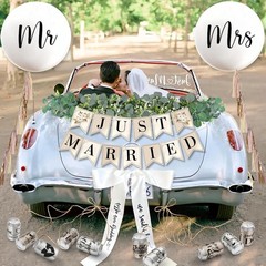 Just Married Banner, Magnets, Garland – 33 Pc