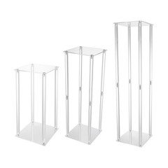 Clear Acrylic Flower Stand Tabletop Flower Plinth Column Vase Wedding Decoration