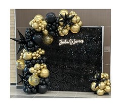 Black Shimmer Wall Backdrop 48pcs Sequin Shimmer Backdrop Panels, Photo Backd…