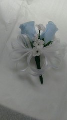 Set of 6 Light blue and White corsages or Any Color $30.00 Rush orders Available