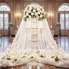 5-Tier Crystal Gold Vase for Centerpiece – Large Wedding Decor Flower Stand | Me