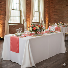 YCC Linens – 5 Pack 14 x 108 Inch L’amour Satin Table Runners for Weddings