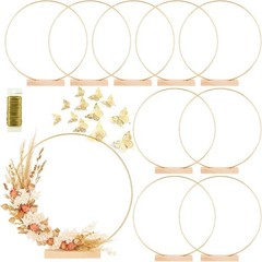 10 Pack Floral Hoop with Stand and 38-Yard Paddle Wire 12 Inch Metal Rings fo…