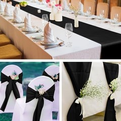 Pack Satin Table Runner x 108 Inch Long Wedding Satin Silk Table 12 Black
