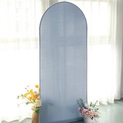 6 ft DUSTY BLUE Matte Fitted Spandex Round Top Arch Backdrop STAND COVER Party