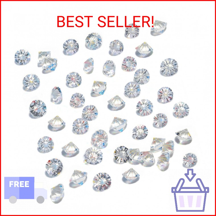 HANSGO 500PCS Diamonds, Mini Clear Fake Diamonds Acrylic Gems Table Scatter Crys