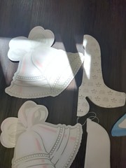 Vintage Lot Of 14 Beistle/Hallmark White/Blue Honeycomb Bells Wedding +4 Diecut