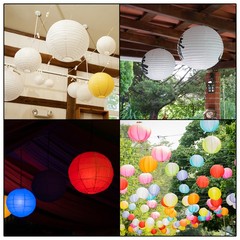 6pcs 4 Inch Folding Hanging Paper Lanterns Small Lampshade Yellow