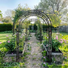Heavy Wedding Arch Metal Outdoor Garden Arbor Trellis Lattice Climbing Plants US