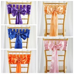 75 New Satin Chair Sash Bows Ties Wedding Party Decorations FREE Shipping SALE