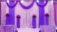 20X10FT Purple Wedding Party Backdrop Curtain Background Silver Sequin Decor