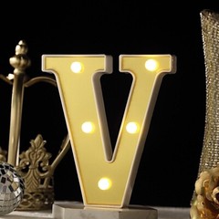 6″ tall GOLD V LED Lighted Marquee Letters Sign Party Wedding Events Decorations