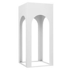 3 Piece White Iron Sheet Square Table Pillar Modern Floor Standing 65*29*29cm