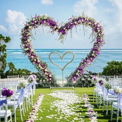 Wedding Arch Stand White Heart Shape Double Layers Wedding Backdrop Stand Metal