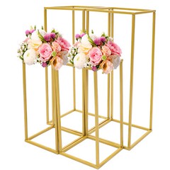 Gold Metal Column Flower Stand Wedding Party Backdrop Centerpiece Rack 4Pcs US