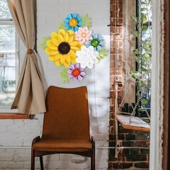 12 Pcs Floral Paper Flowers Wall Decor 3D Sunflower Backdrop Party Wedding Home