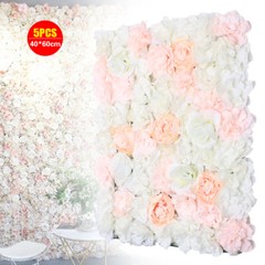 5x Artificial Flower Wall Panels Wedding Party DIY Silk Flowers Backdrop Decor