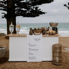 Custom Cocktail Menu Banner Wedding Bar Fabric Table Runner