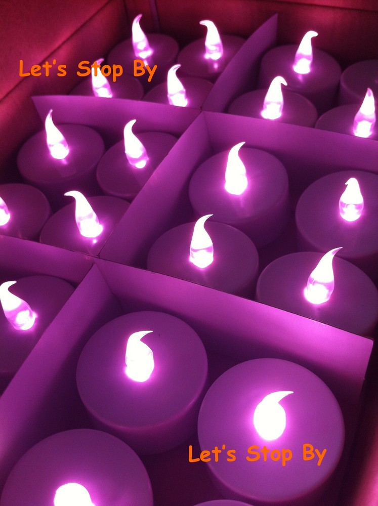 24 led Battery PINK Wedding Party Home Decoration Floral Vase Candle Tea Light
