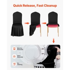 Uimoso 30PCS Black Stretch Spandex Chair Covers for Weddings,Parties, and Dining