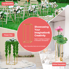 23.6in 10Pcs Tall Gold Metal Flower Stand for Wedding Table Centerpieces Decor